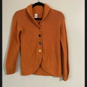 Girls Gymboree orange long line sweater 7/8 M Multicolor Buttons